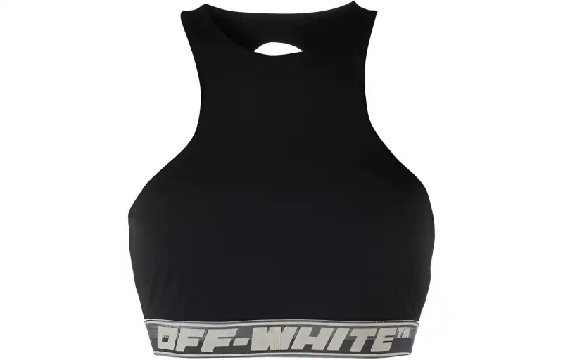 OFF WHITE Logo Band Sports Bra Black