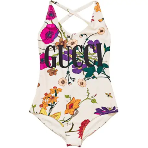 GUCCI One Piece Swimsuits Women's White Triangle One Piece Swimsuit