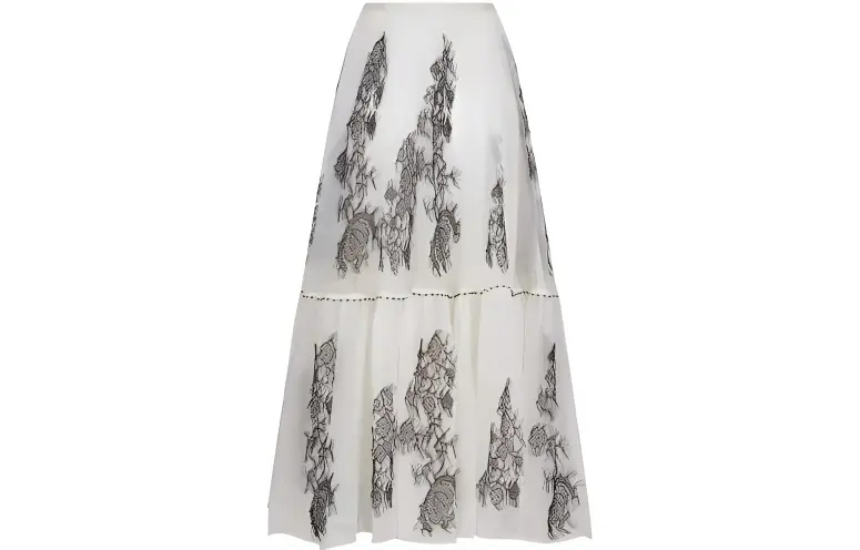 DIOR FW22 Casual Long Skirt Women's White