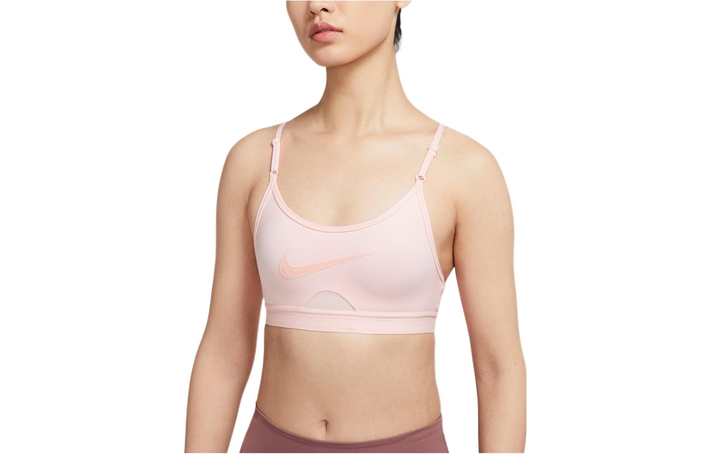 Nike Solid Color Logo Low Intensity Support Padded Sports Bra Women's Women's Pink