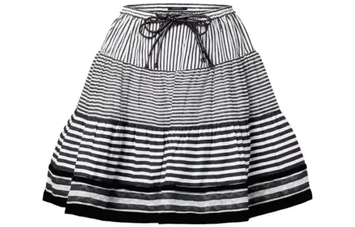 LOUIS VUITTON Mixed Stripes Tiered Mini Skirt