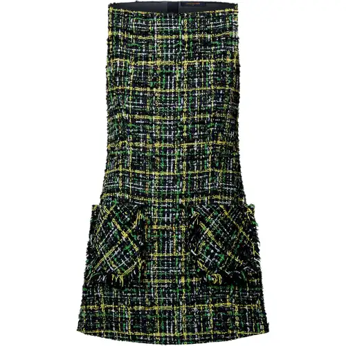 LOUIS VUITTON Frayed Pocket Tweed Dress