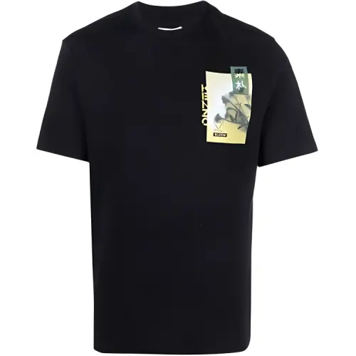 KENZO T Shirts Men's Black Crew Neck Straight Fit