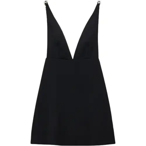 PRADA V Neck Embellished Sleeveless Mini Dress