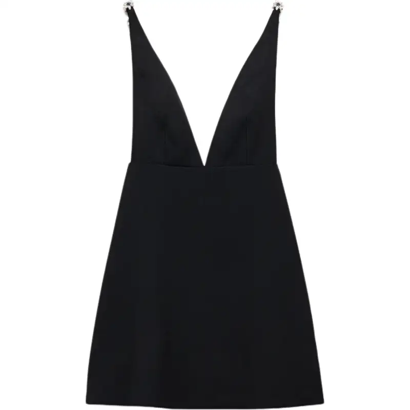 PRADA V Neck Embellished Sleeveless Mini Dress