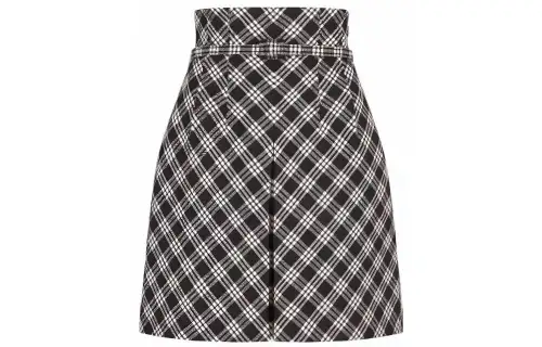 Christian DIOR Pre Owned 2010s Box Pleats Check Mini Skirt