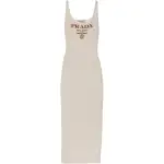 PRADA Slip Dresses Women's Ecru Moderate Mid Length