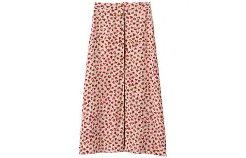 MIU MIU Casual Long Skirts Women's Red Moderate Long Pencil Skirt