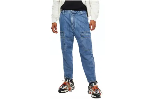 DIESEL Jeans Men's Blue Moderate Straight Fit Pants