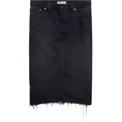 Balenciaga Denim Short Skirts Women's Blue