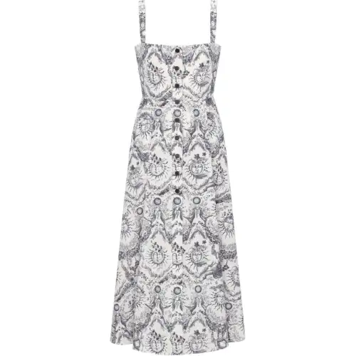 DIOR Slip Dress Women's White Blue