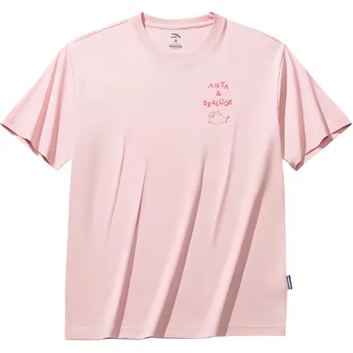 Anta x HAIBAOKANKAN,LIANMINGKUAN Life Collection T Shirt Unisex Clear Plum Powder