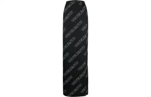 Vetements Allover Logo Printed High Waist Full Skirt
