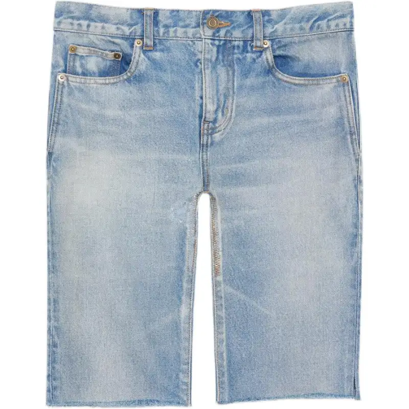 SAINT LAURENT Frayed-edge Denim Shorts