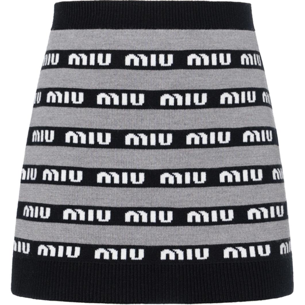 Женская юбка MIU MIU SS23 Logo (черная)