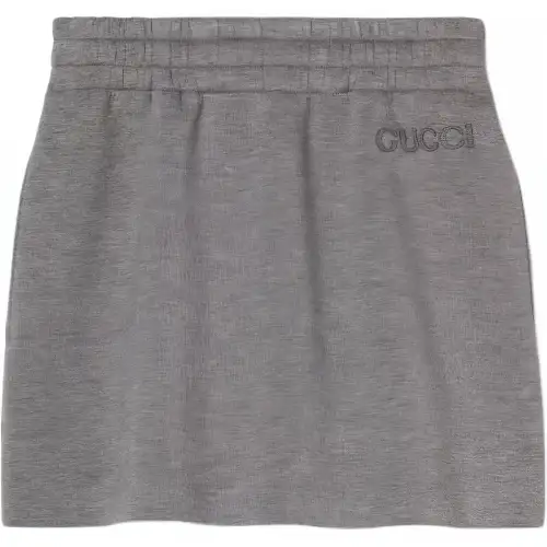 GUCCI Logo Embroidered Mini Skirt