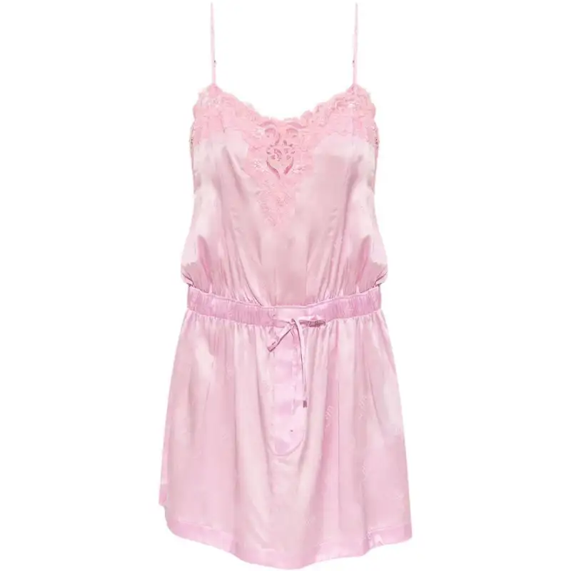 Balenciaga Lace Trim Spaghetti Strap Mini Dress