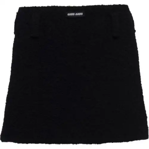 【Previous Season】logo-patch bouclé miniskirt