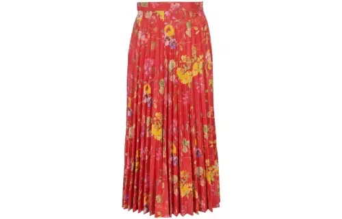 Balenciaga Casual Long Skirt, Regular Fit Women's Red