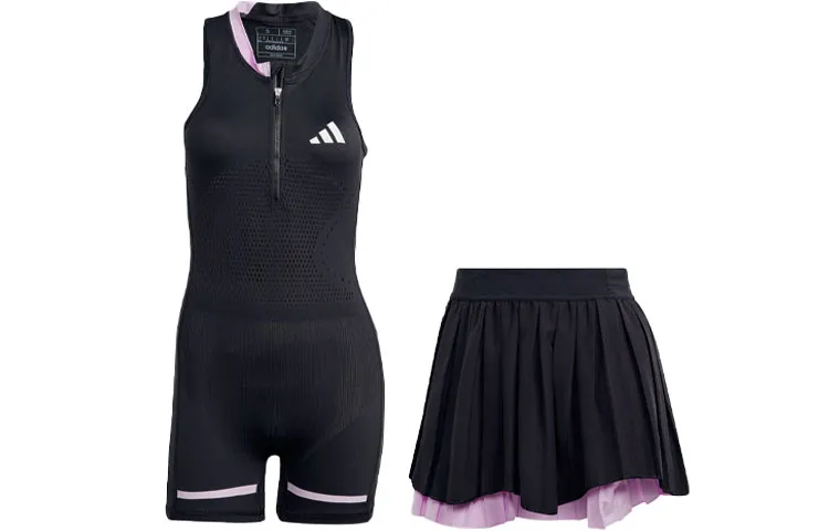 Adidas AEROREADY Two Piece Skirt Sets Women's Crew Neck Moderate Short
