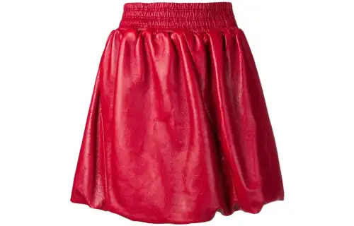 MIU MIU Leather Short Skirts Women's Red
