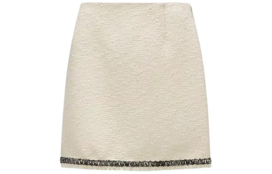 Женская юбка Moncler Tweed Mini Skirt (белая)