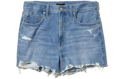 UNIQLO Denim Shorts Women's Pink/Blue Thin Ripped Pants