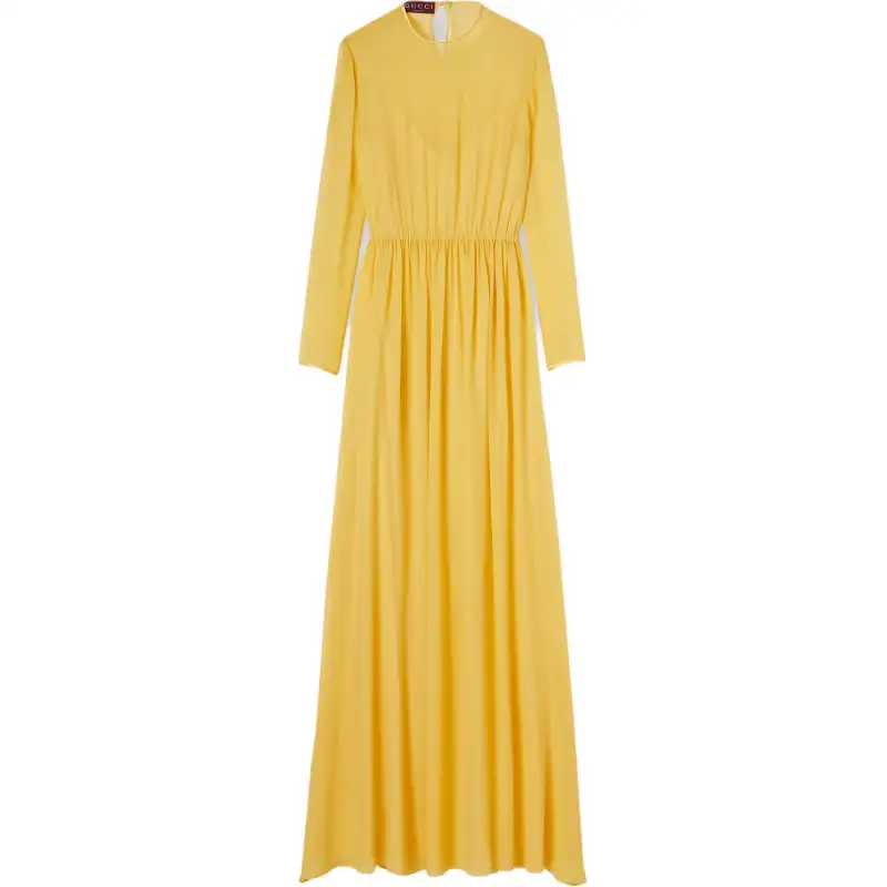 GUCCI Long Sleeved Dress Women's Yellow