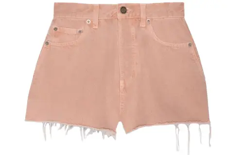 SAINT LAURENT Frayed Hem Denim Shorts