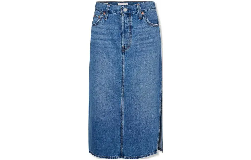 Levis Mid-rise Denim Mid Skirt