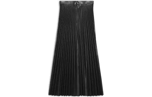 Balenciaga Casual Long Skirts Women's Black Moderate Mid Length Pleated Skirt