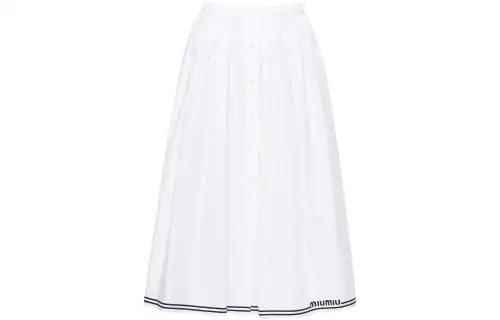 【Previous Season】poplin pleated midi skirt