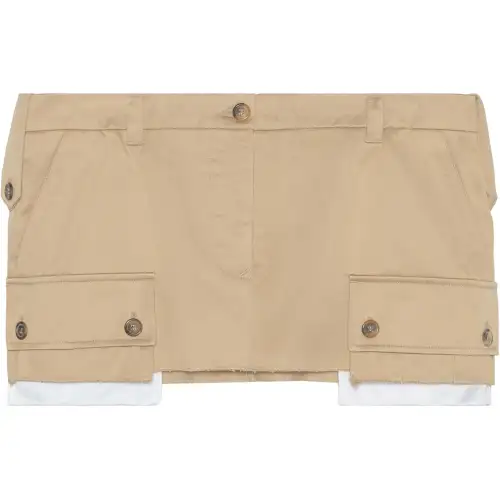MIU MIU Chino Logo Detailed Mini Skirt