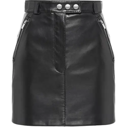 MIU MIU FW21 Leather Short Skirts Women's Black