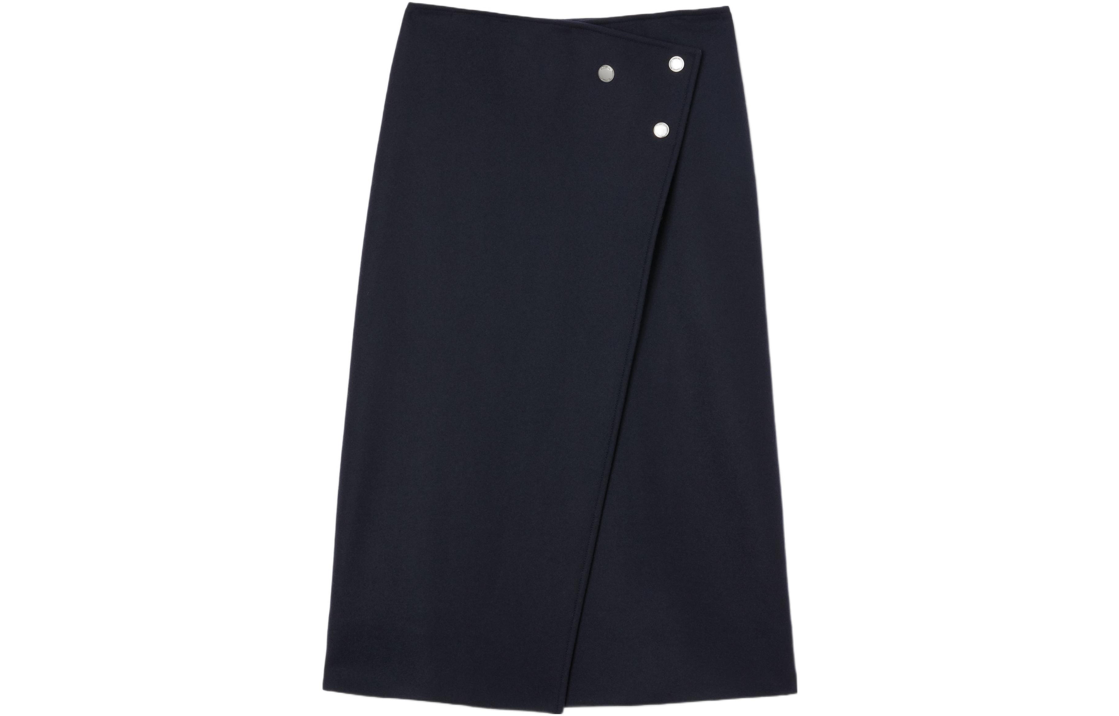 Burberry FW22 Casual Long Skirt Women's Dark Charcoal Blue