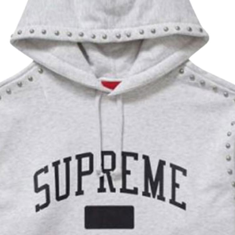 Худи Supreme FW18 Studded Hooded Sweatshirt Ash Grey (серое) — фото 3