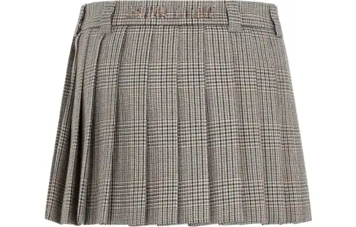 MIU MIU Casual Short Skirts Women's Cocoa Moderate Short Other