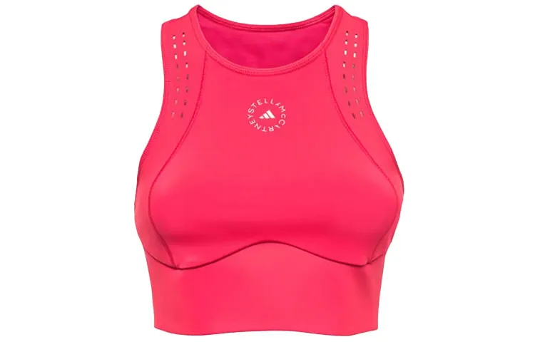 Adidas Sleeveless Sports Shirts Women's Red Moderate Nipped-in Waist