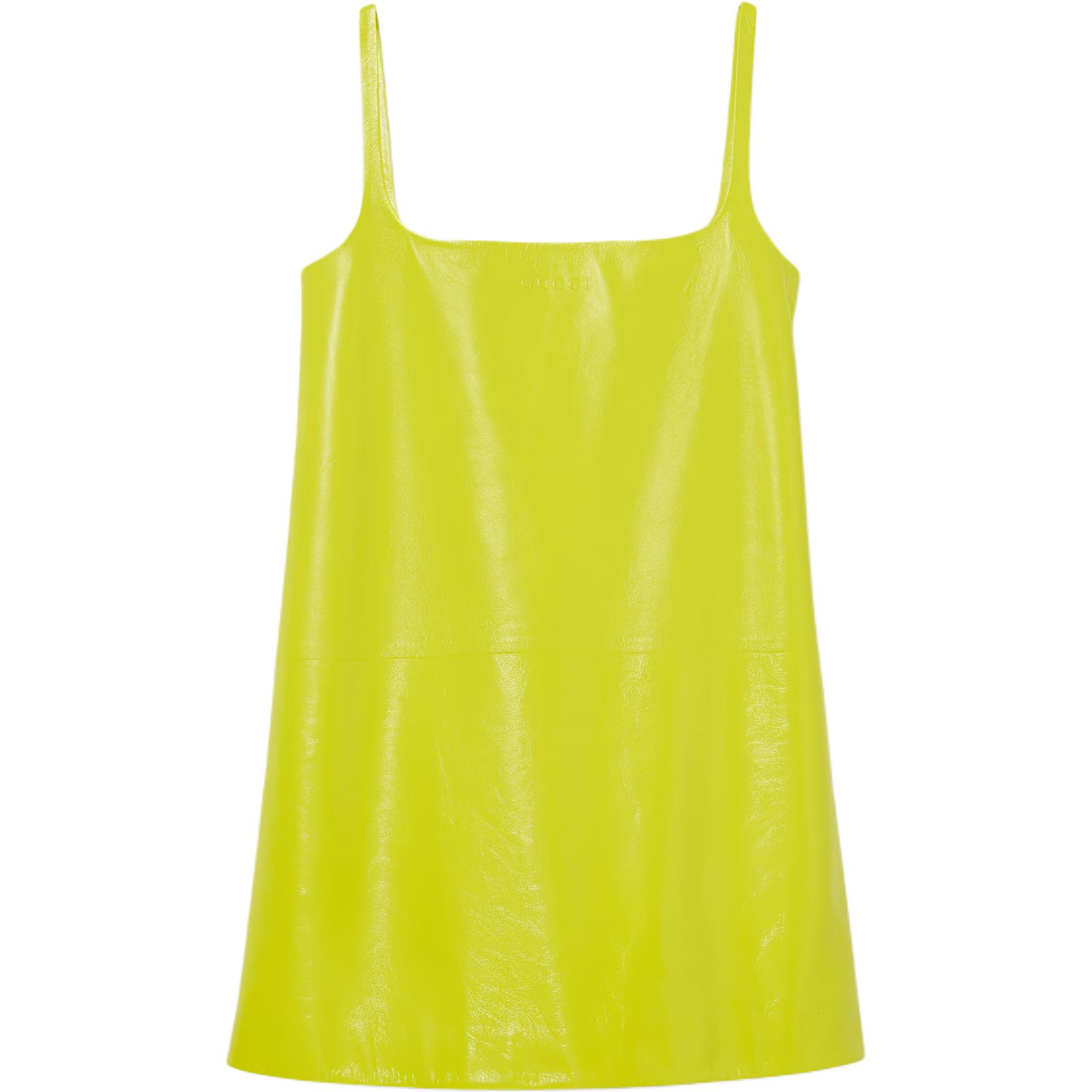 GUCCI Shiny Leather Mini A Line Dress