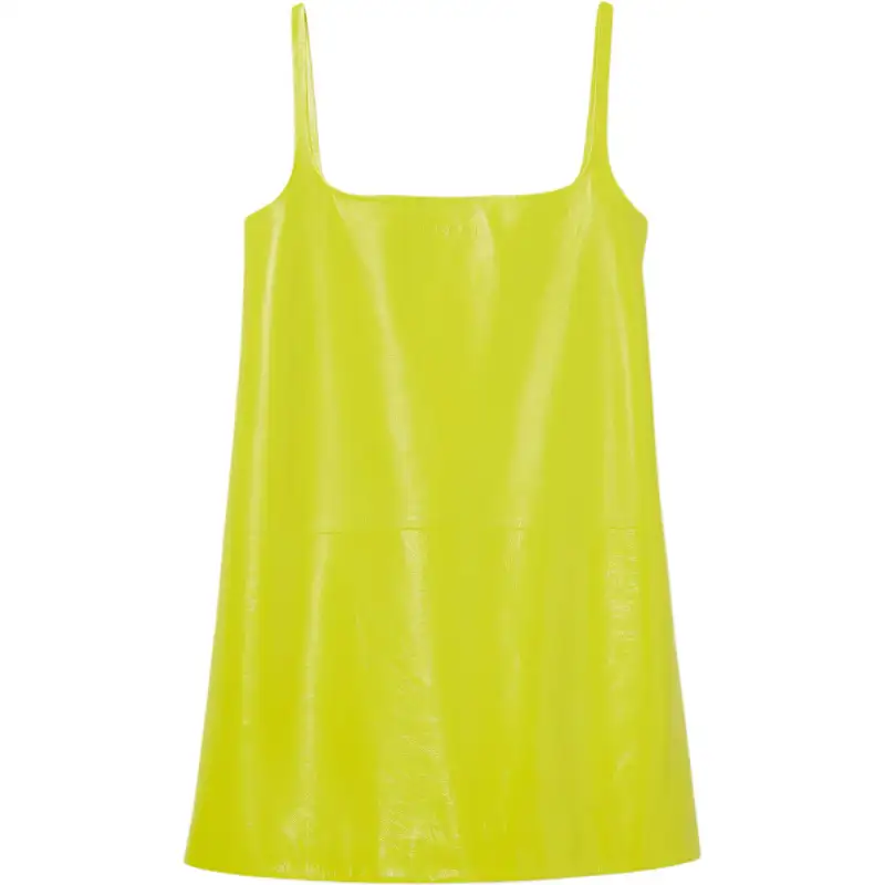 GUCCI Shiny Leather Mini A Line Dress