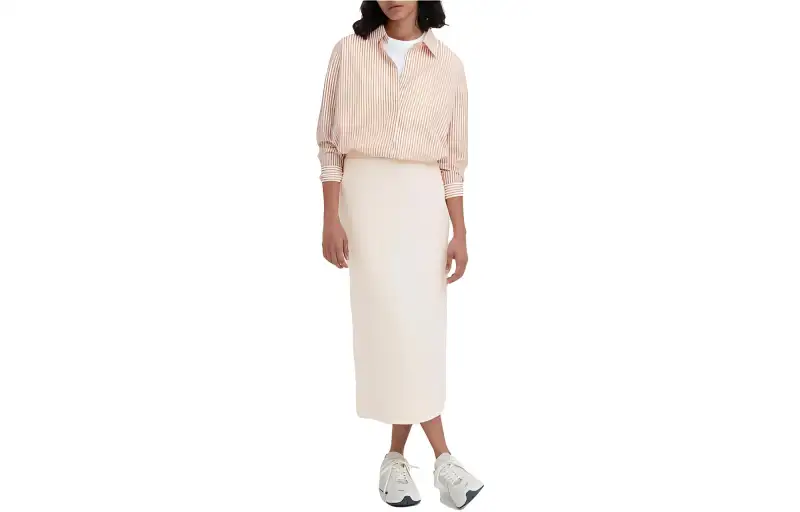 UNIQLO Casual Long Skirts Women's Ivory Moderate Mid Length A Line Skirt