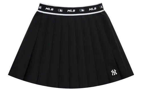 MLB Sports black mini-skirt, with embroidery, with your logo imprint, high waist