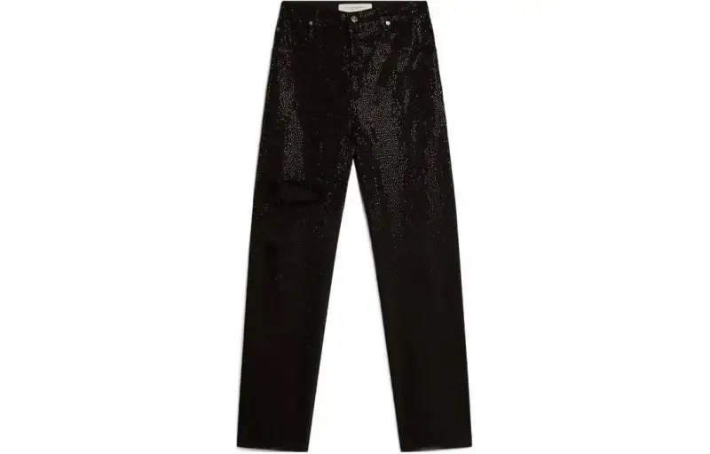 Golden Goose crystal-embellished tapered jeans