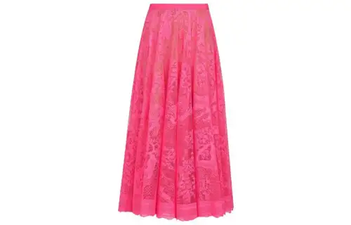 DIOR Quarterly New Products Casual Long Skirts Women's Pink Moderate Mid Length A Line Skirt