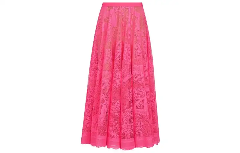 DIOR Quarterly New Products Casual Long Skirts Women's Pink Moderate Mid Length A Line Skirt