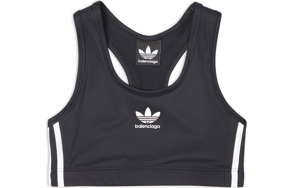 Женский топ Balenciaga x adidas originals FW22 Logo (черный)