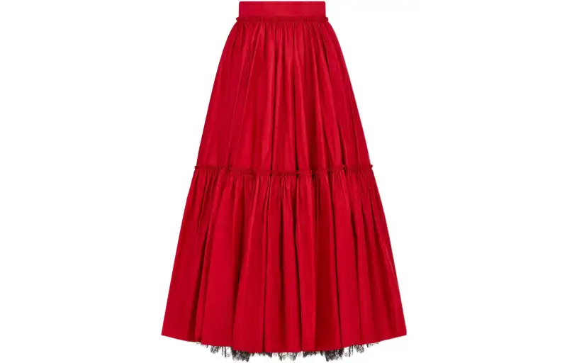 DIOR Casual Long Skirts Women's Scarlet Moderate Mid Length Other