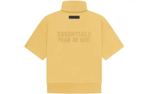 Fear of God Essentials Sweatshirt Drop2 SS23 Drop2 SS23 Kids Halfzip French Terry Mockneck Light Tuscan solid color half zip terry short sleeve children's style