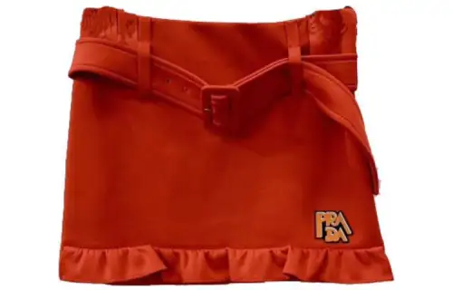 PRADA SS23 Casual Short Skirts Women's Orange Red