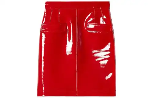 GUCCI Leather Short Skirts Women's Red